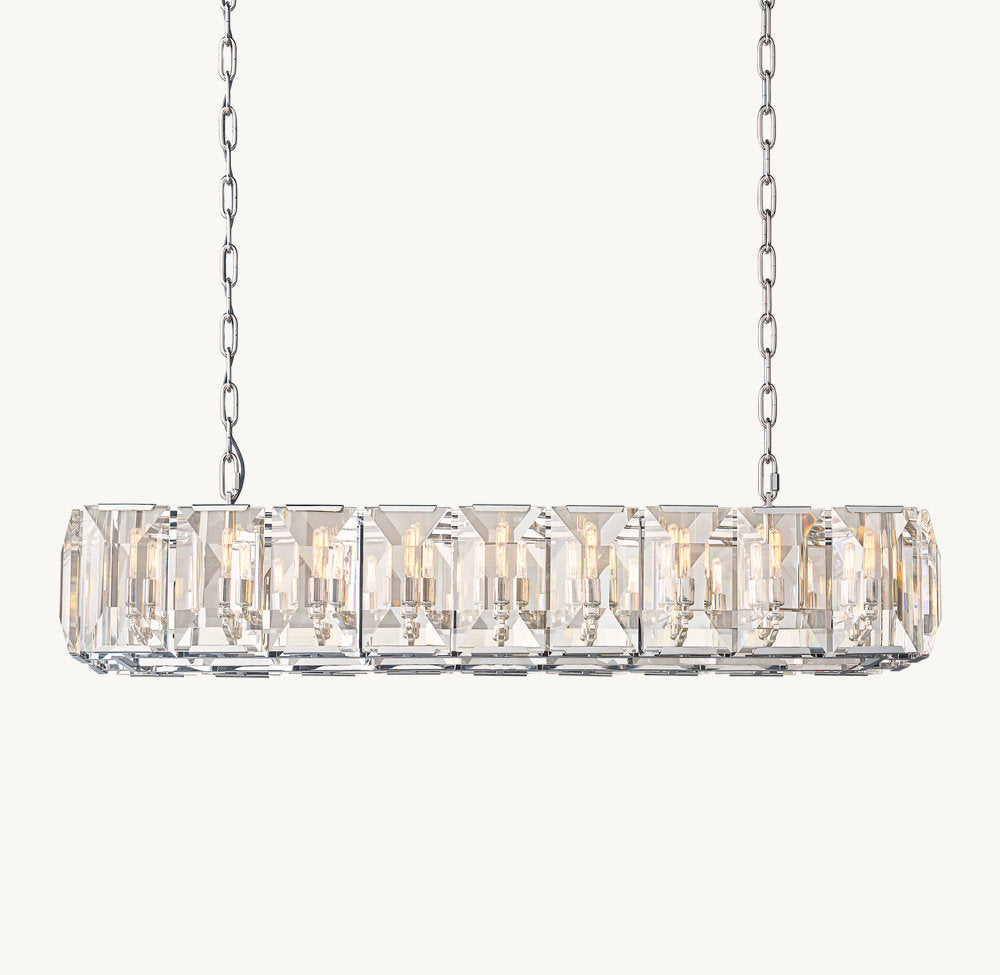 Clarion Rectangular Crystal Prism Chandelier