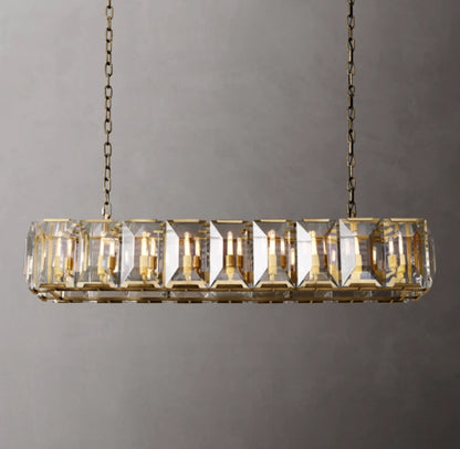 Clarion Rectangular Crystal Prism Chandelier