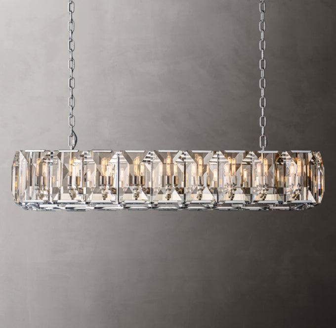 Clarion Rectangular Crystal Prism Chandelier