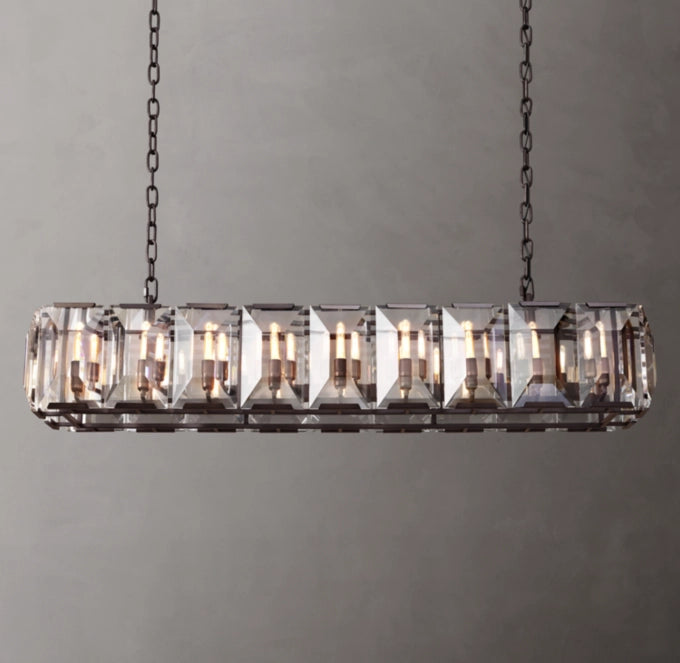 Clarion Rectangular Crystal Prism Chandelier