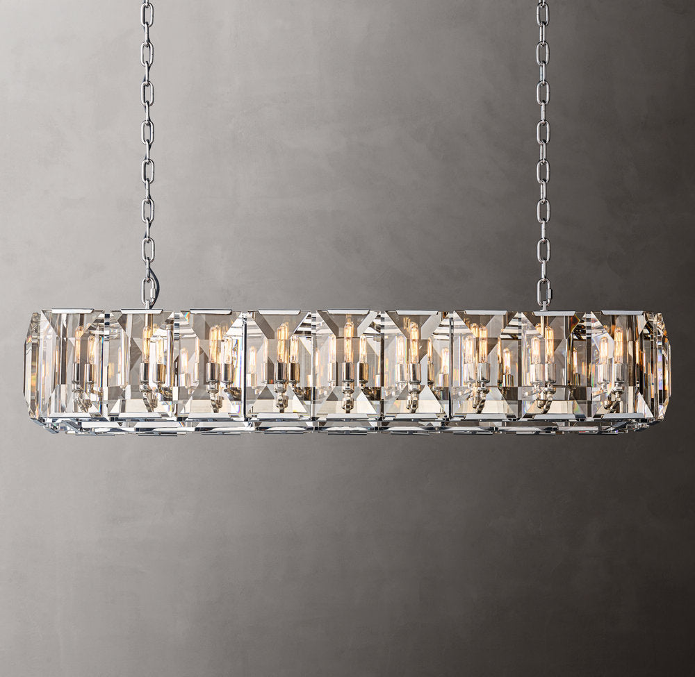 Clarion Rectangular Crystal Prism Chandelier