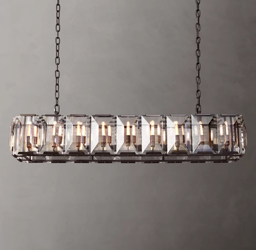 Clarion Rectangular Crystal Prism Chandelier