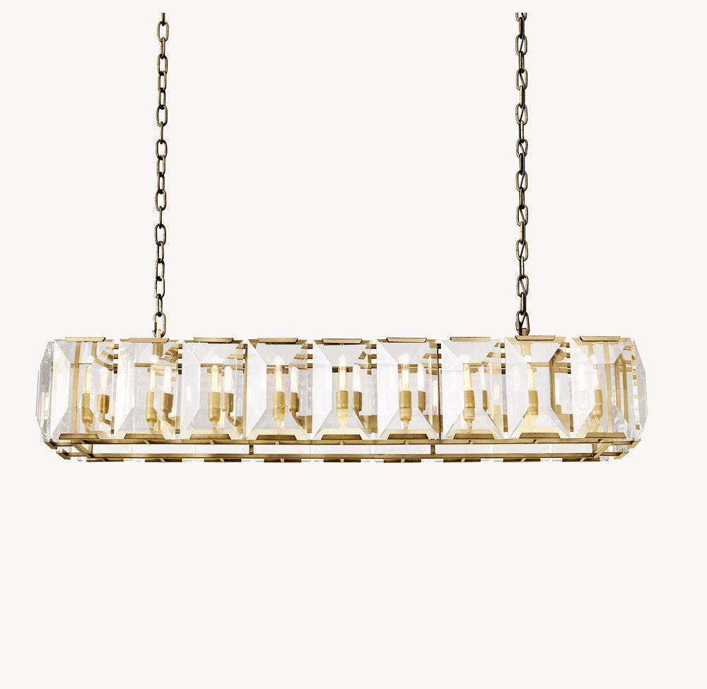 Clarion Rectangular Crystal Prism Chandelier