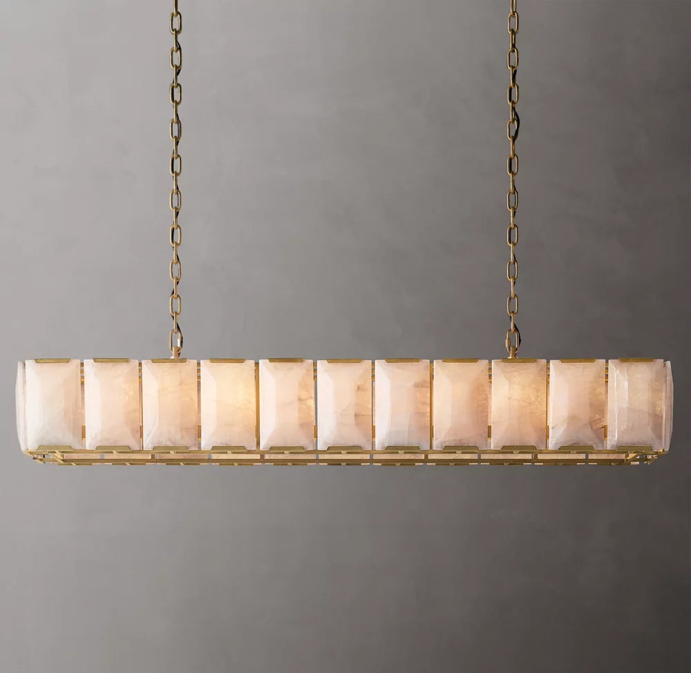 Elara Calcite Prism Rectangular Chandelier