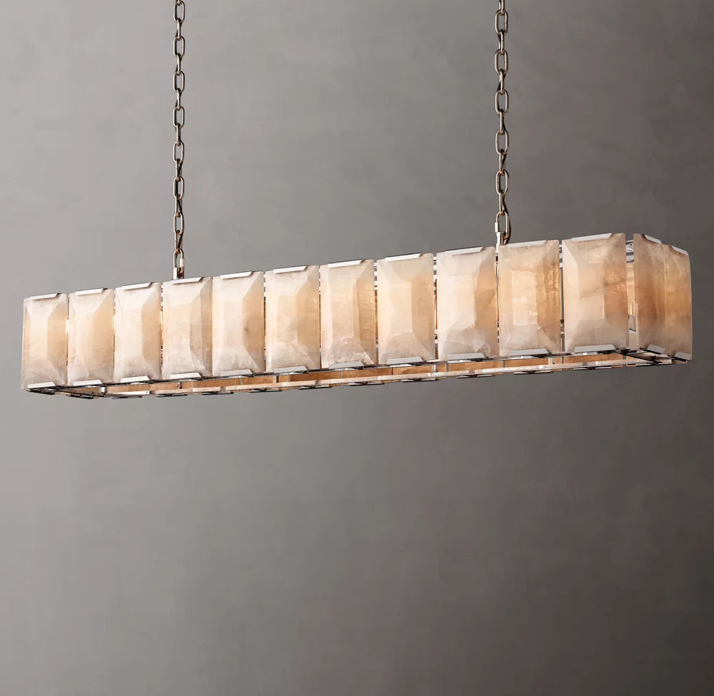 Elara Calcite Prism Rectangular Chandelier