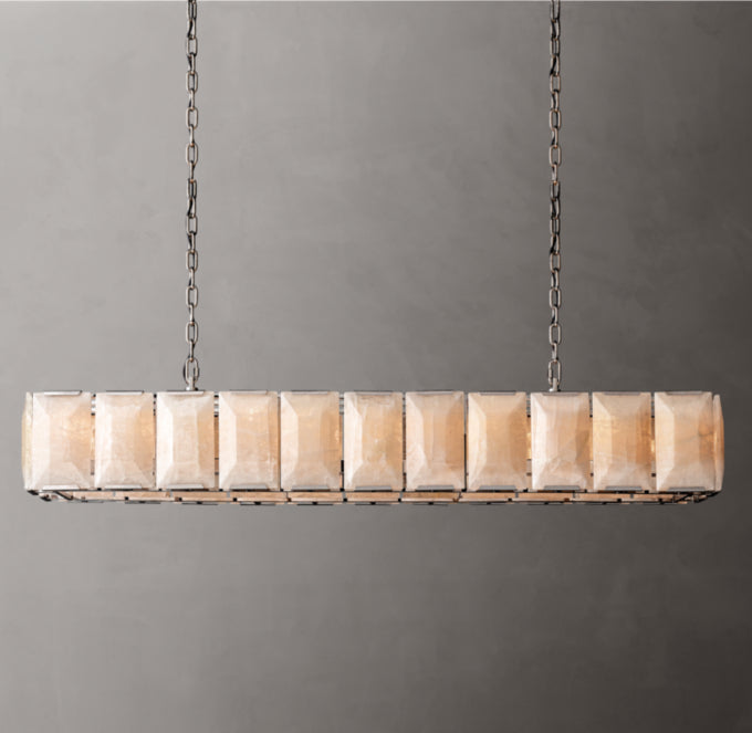 Elara Calcite Prism Rectangular Chandelier
