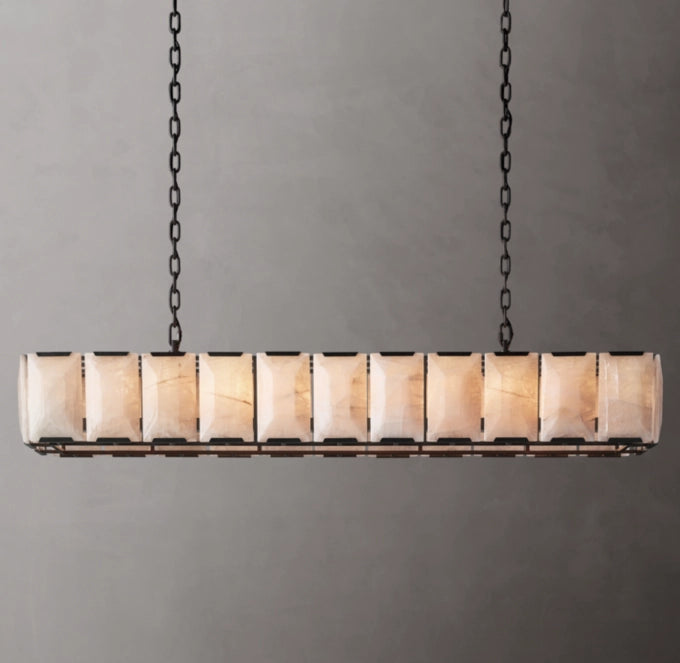 Elara Calcite Prism Rectangular Chandelier