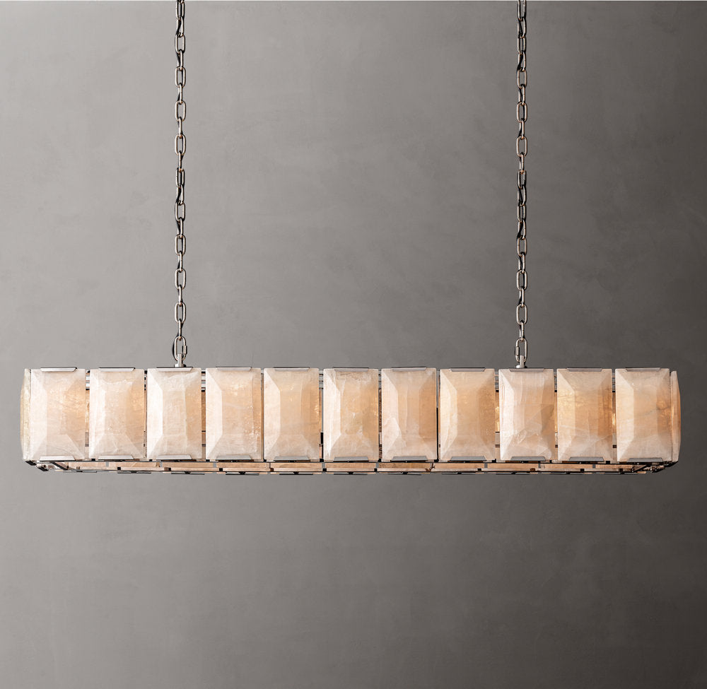 Elara Calcite Prism Rectangular Chandelier