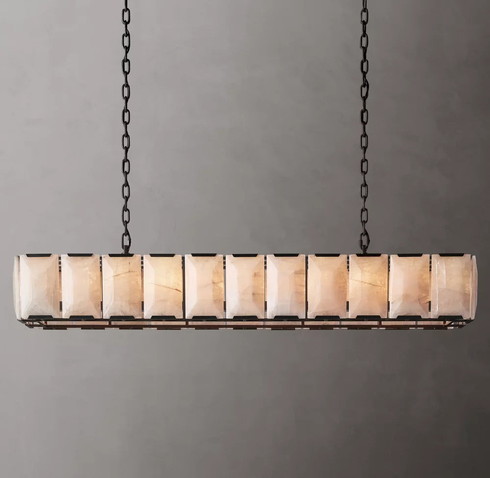 Elara Calcite Prism Rectangular Chandelier