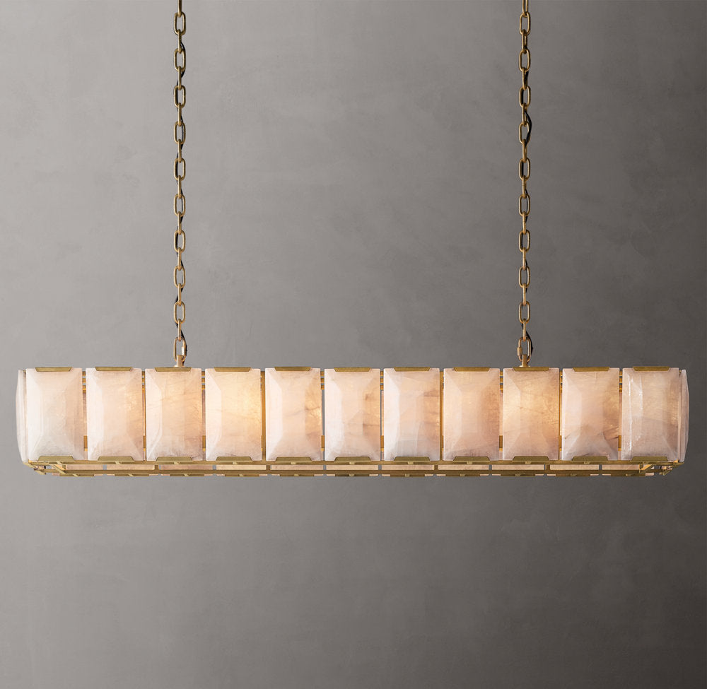 Elara Calcite Prism Rectangular Chandelier