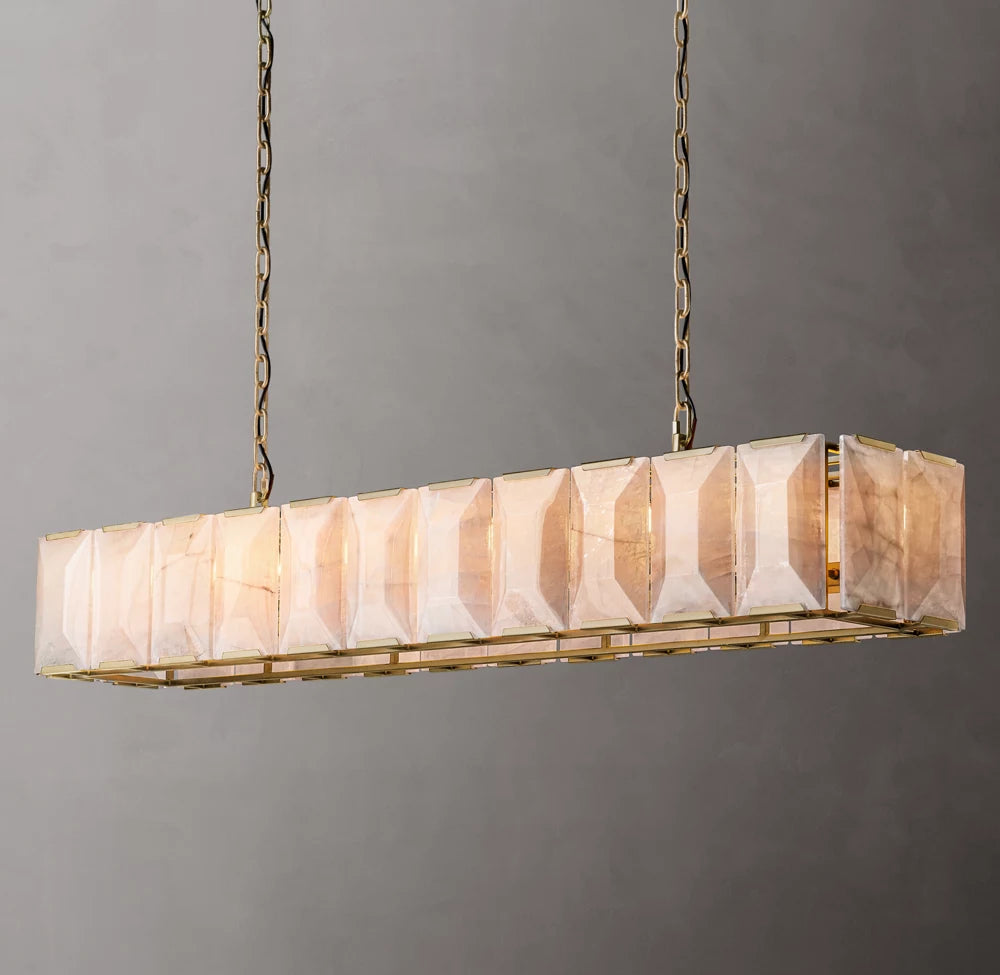 Elara Calcite Prism Rectangular Chandelier