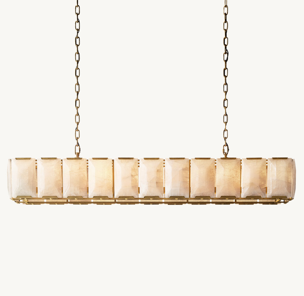 Elara Calcite Prism Rectangular Chandelier