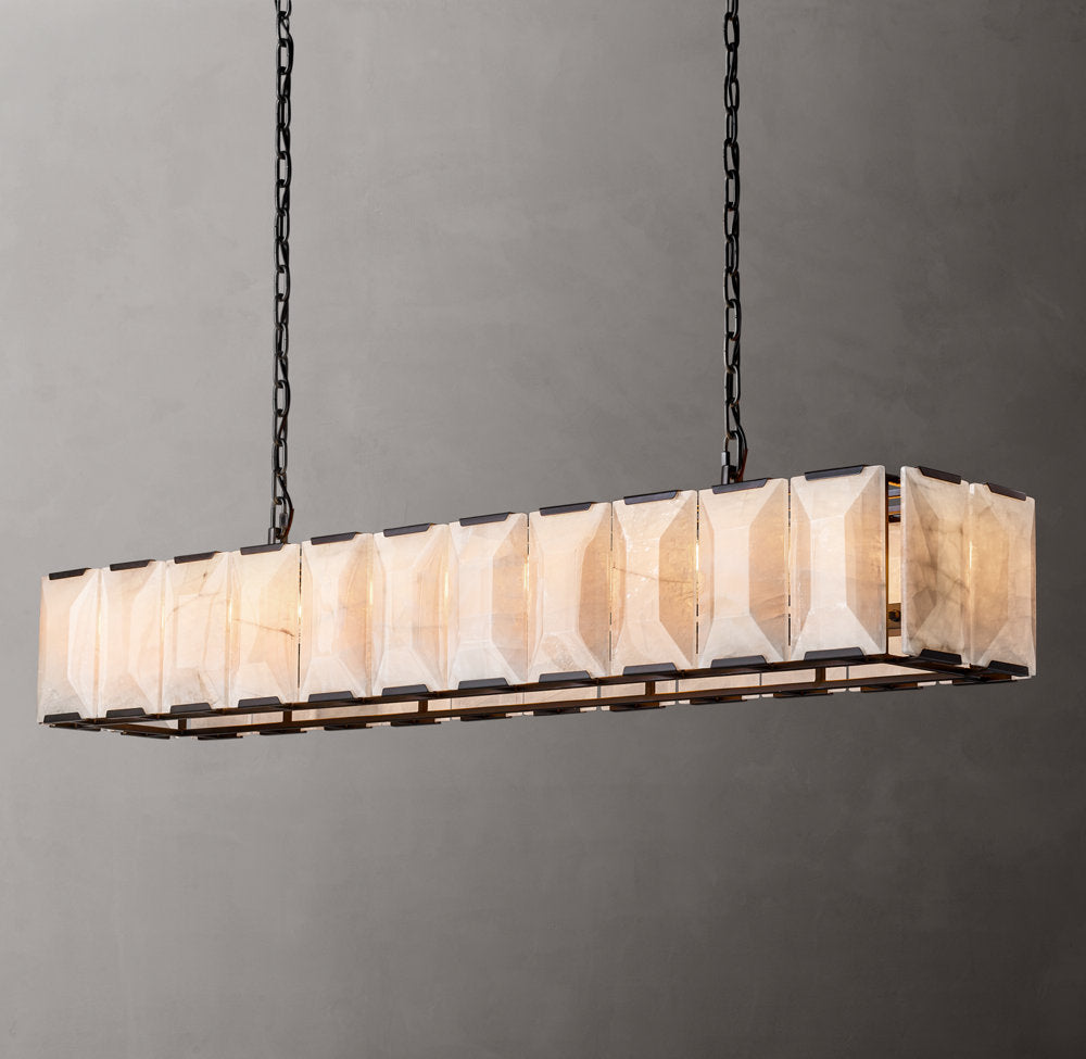 Elara Calcite Prism Rectangular Chandelier