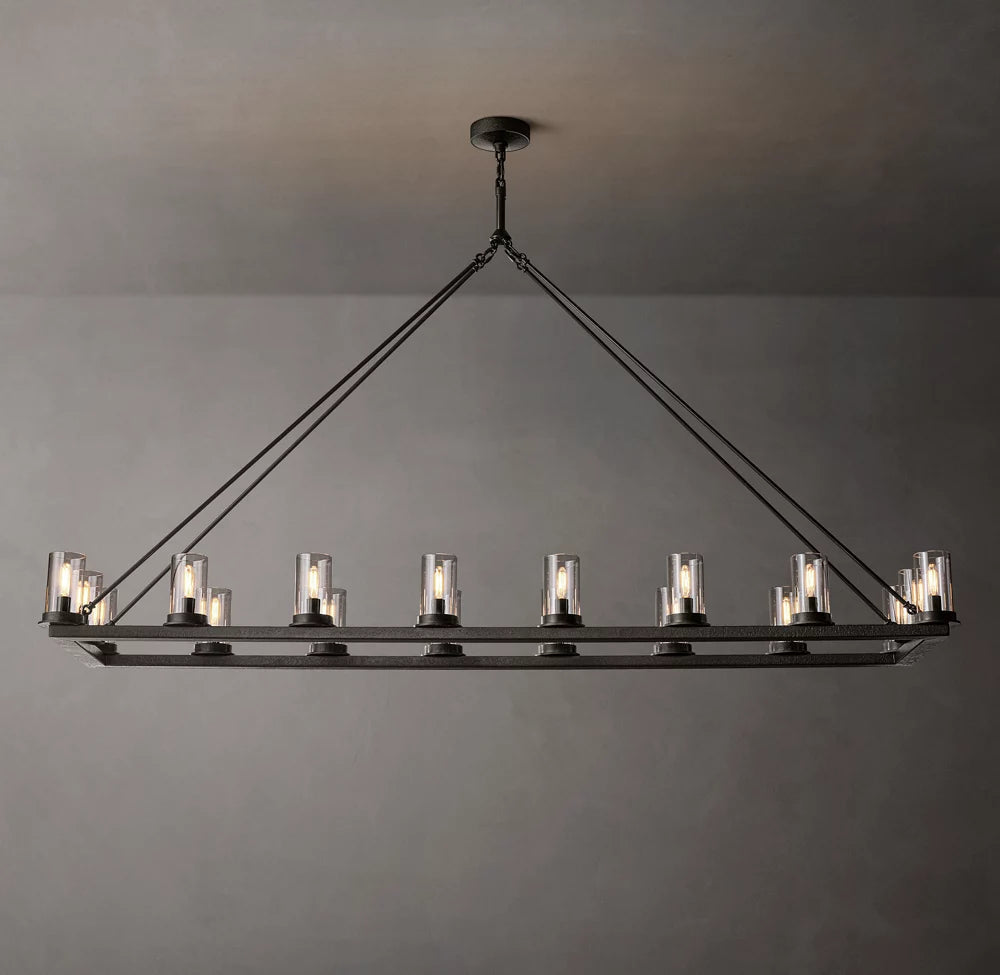 Emberline Clear Glass Linear Chandelier