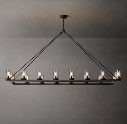 Emberline Clear Glass Linear Chandelier