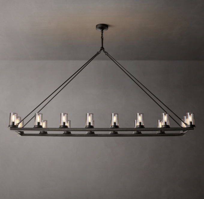 Emberline Clear Glass Linear Chandelier