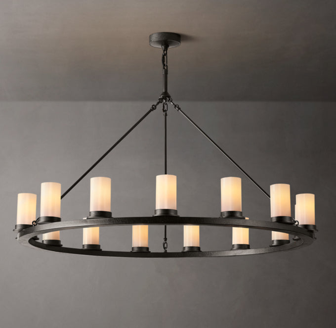 Emberline Milk Glass Ring Chandelier
