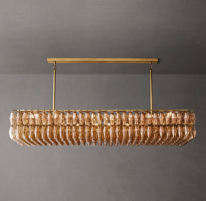 Emberveil Smoke Glass Island Chandelier