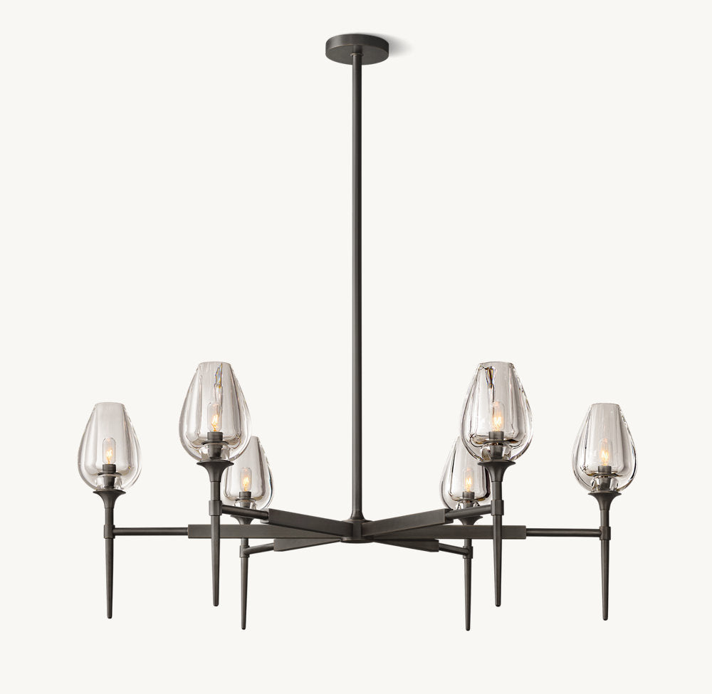 Fiorenza Carved Crystal Petal Chandelier