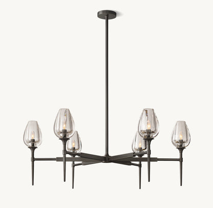 Fiorenza Carved Crystal Petal Chandelier