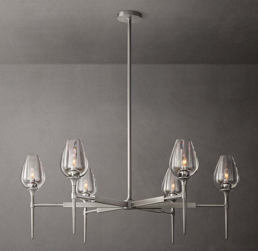 Fiorenza Carved Crystal Petal Chandelier