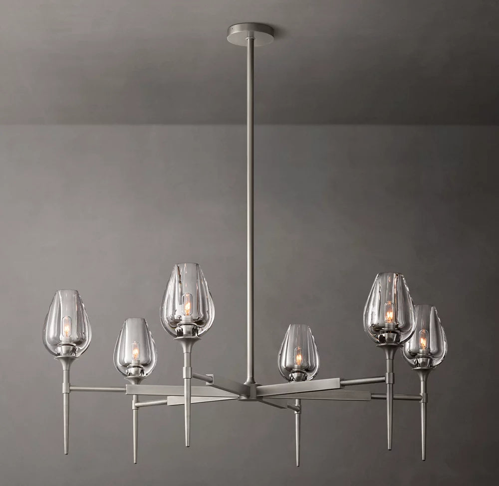 Fiorenza Carved Crystal Petal Chandelier