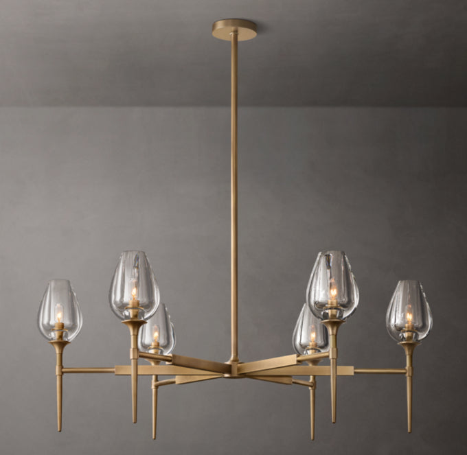 Fiorenza Carved Crystal Petal Chandelier