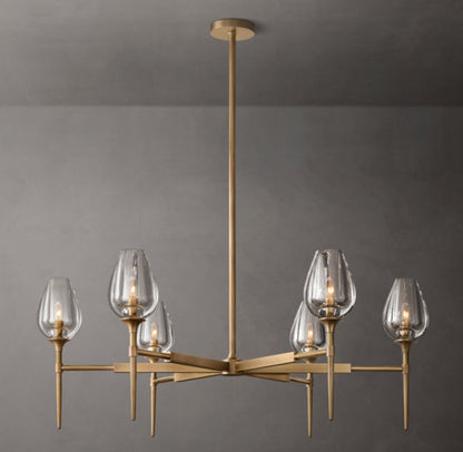 Fiorenza Carved Crystal Petal Chandelier