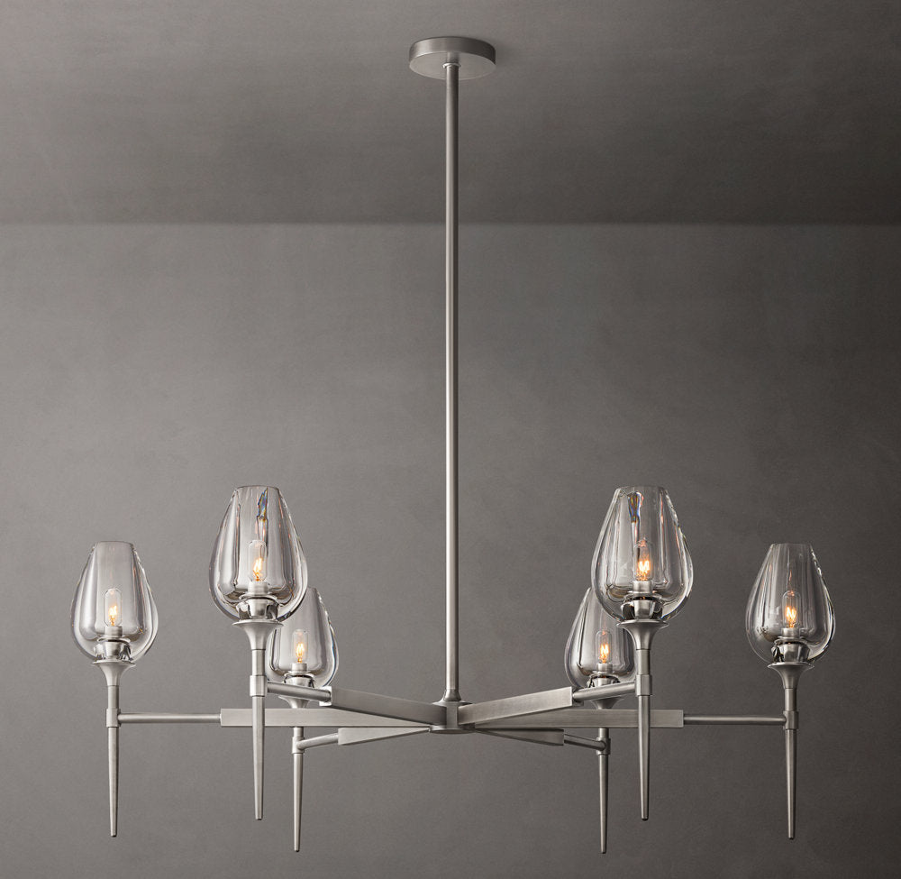 Fiorenza Carved Crystal Petal Chandelier