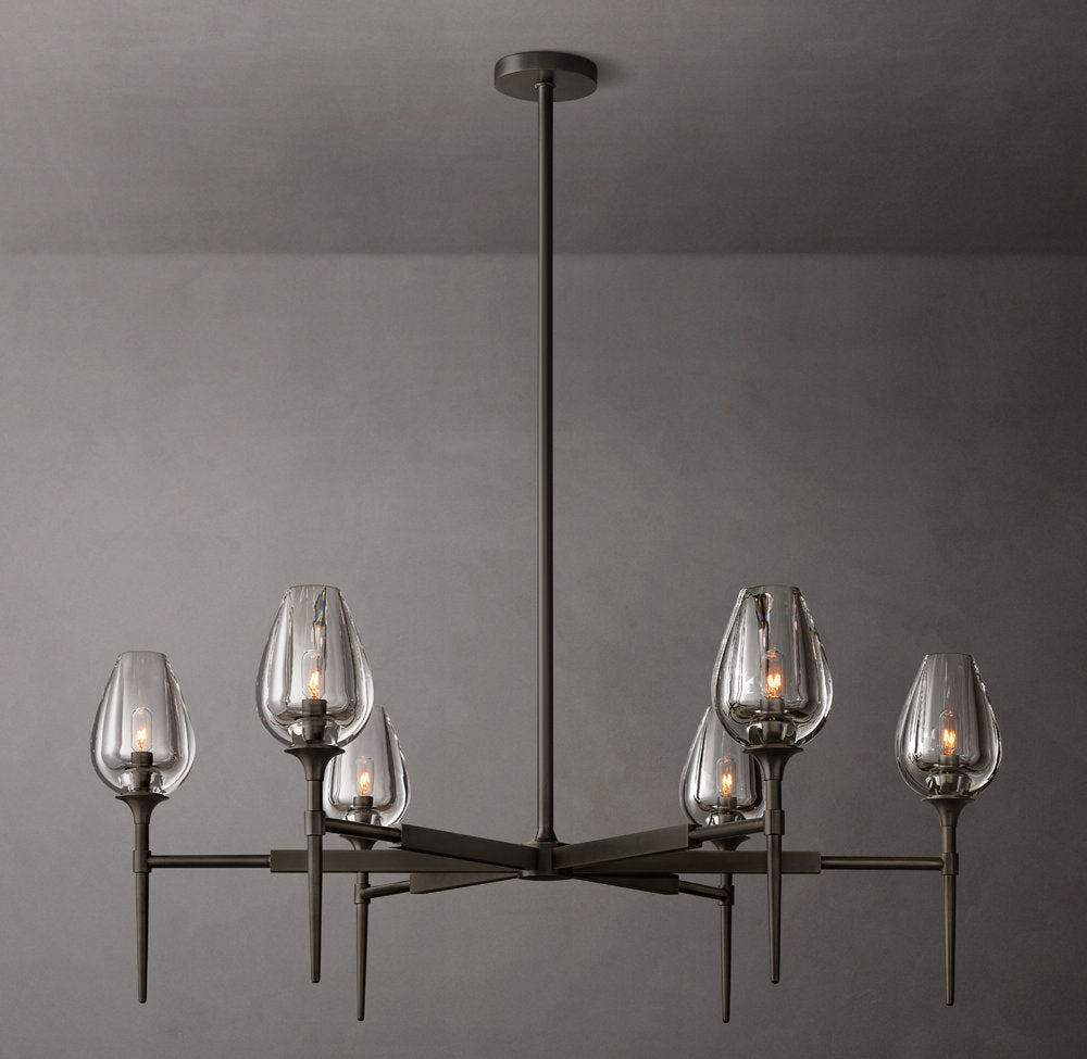 Fiorenza Carved Crystal Petal Chandelier