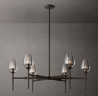 Fiorenza Carved Crystal Petal Chandelier