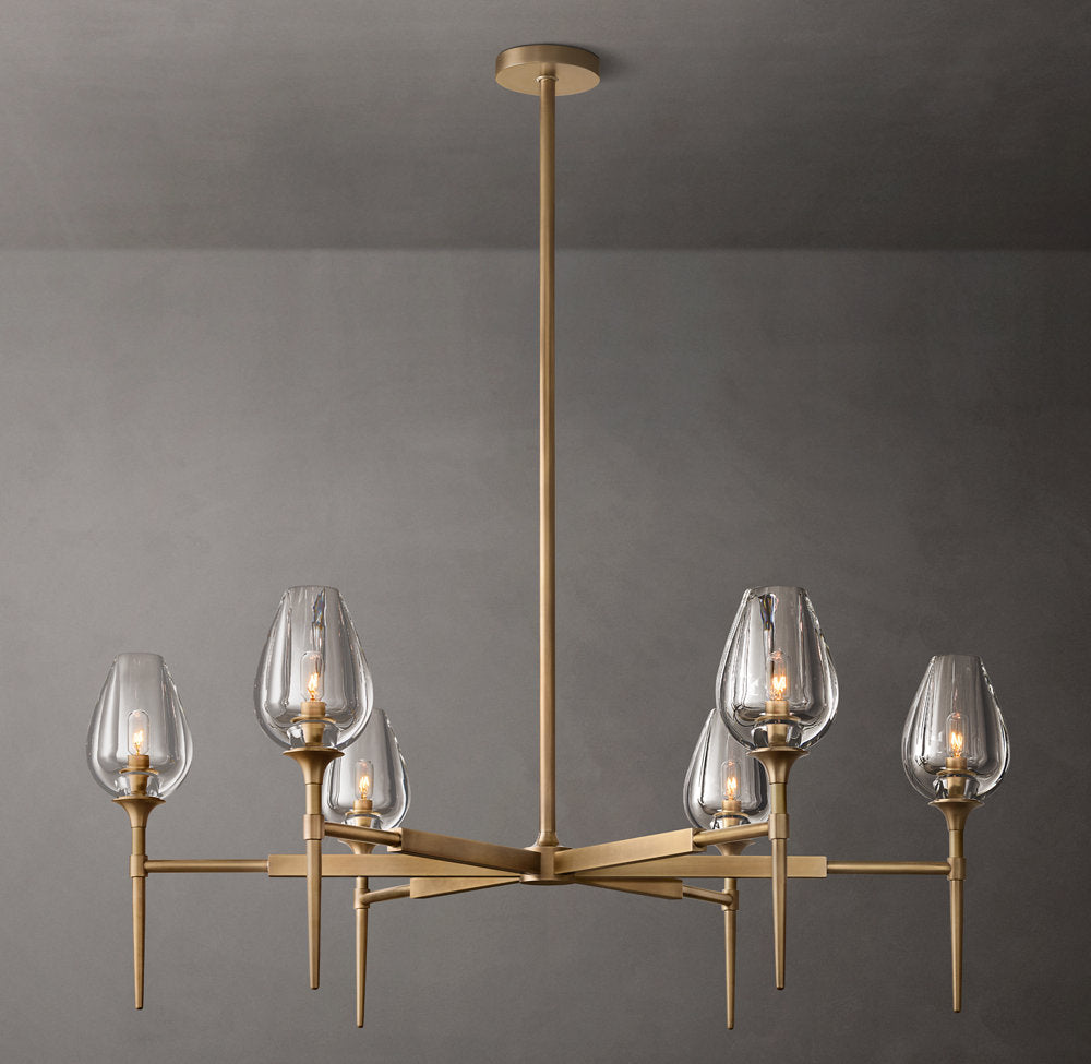 Fiorenza Carved Crystal Petal Chandelier