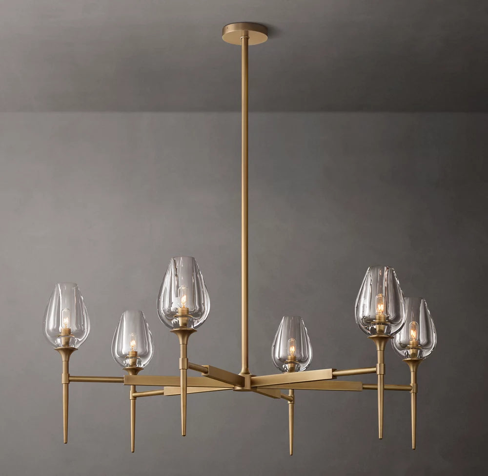 Fiorenza Carved Crystal Petal Chandelier