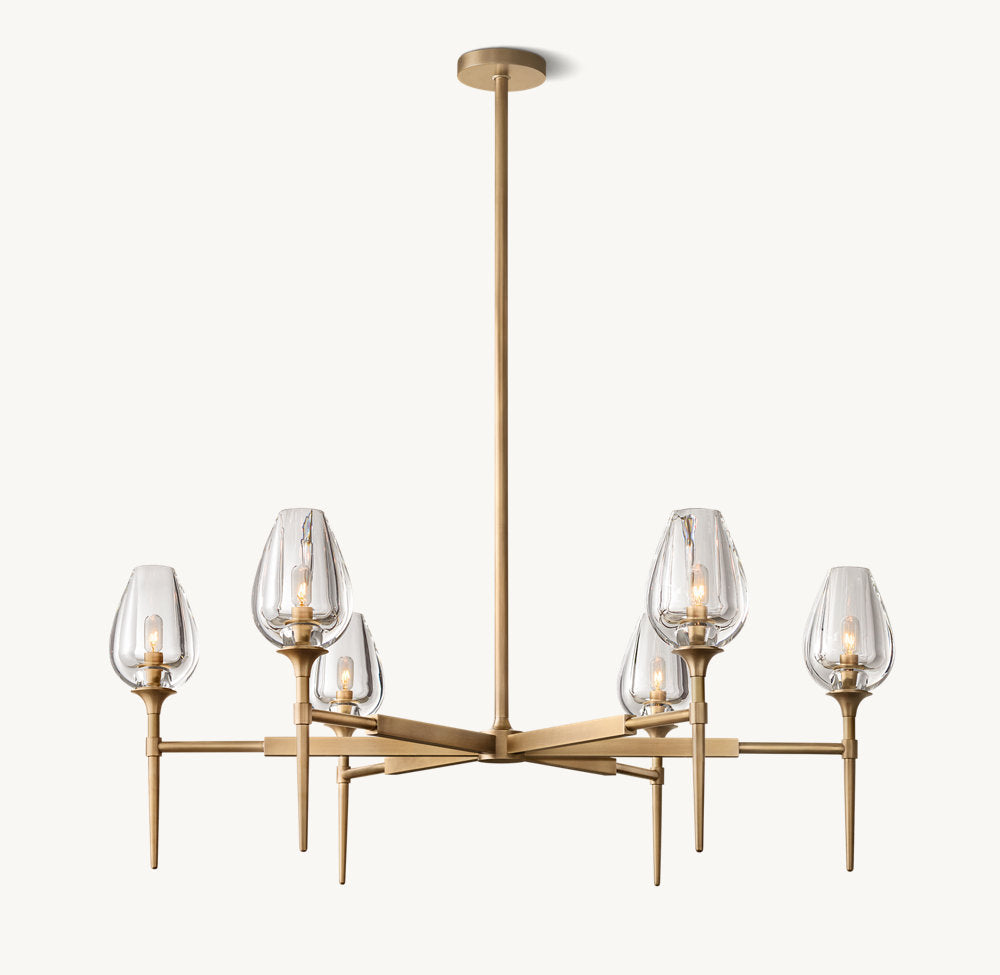 Fiorenza Carved Crystal Petal Chandelier