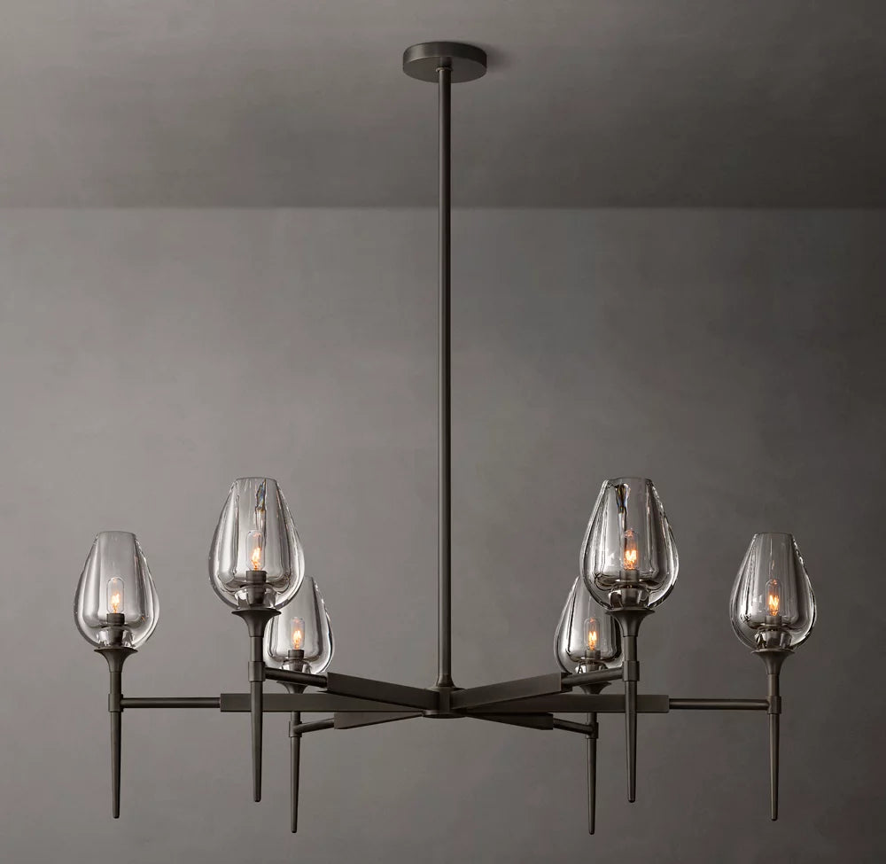 Fiorenza Carved Crystal Petal Chandelier