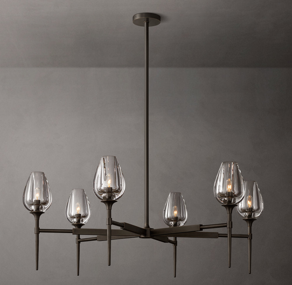 Fiorenza Carved Crystal Petal Chandelier