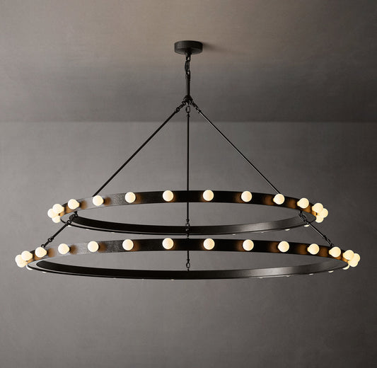 Forgecrest Double-Halo LED Chandelier