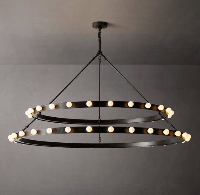 Forgecrest Double-Halo LED Chandelier