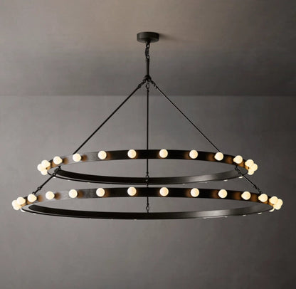 Forgecrest Double-Halo LED Chandelier