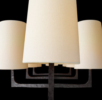 Hartwell Hammered Linen Shade Chandelier