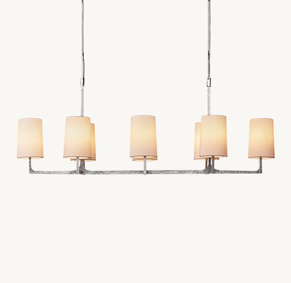Hartwell Hammered Linen Shade Chandelier