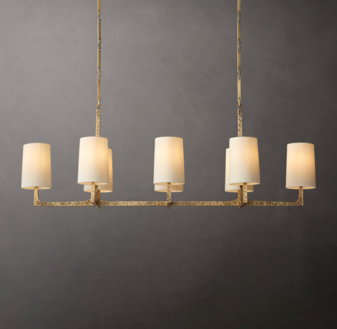 Hartwell Hammered Linen Shade Chandelier