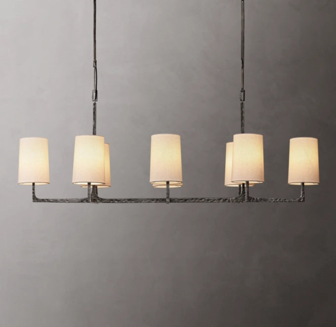Hartwell Hammered Linen Shade Chandelier