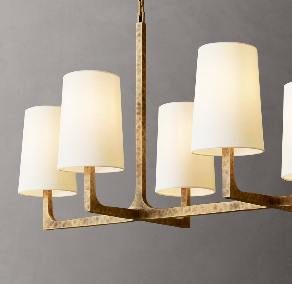 Hartwell Hammered Linen Shade Chandelier