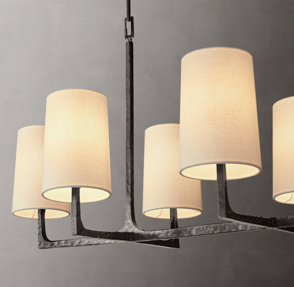Hartwell Hammered Linen Shade Chandelier