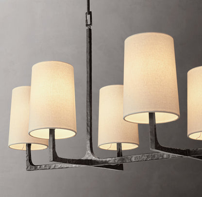 Hartwell Hammered Linen Shade Chandelier