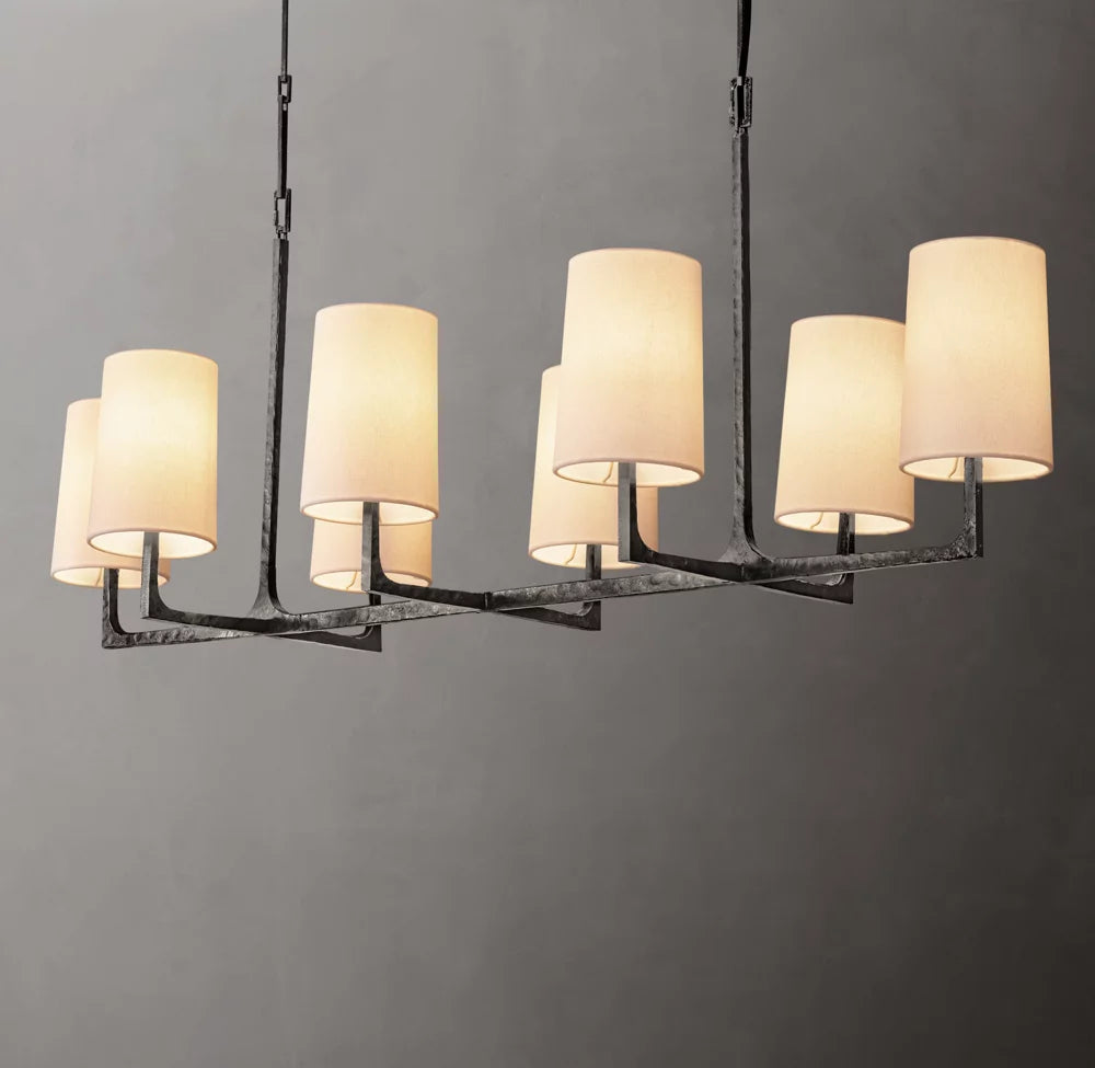 Hartwell Hammered Linen Shade Chandelier