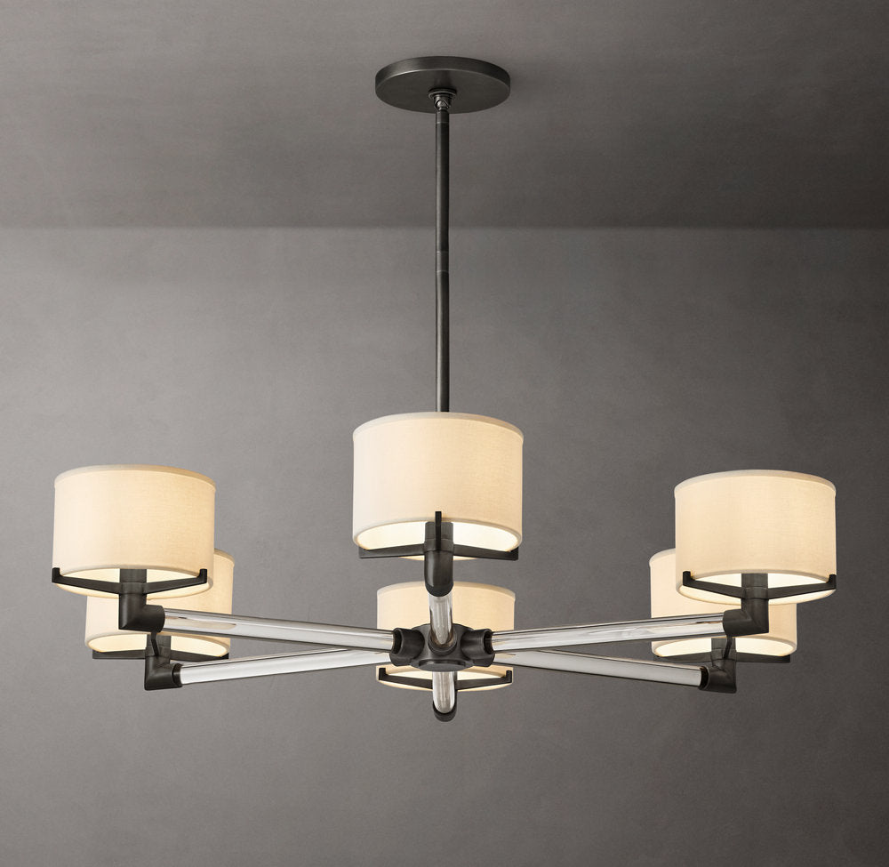 Lucent Arc Crystal Shade Chandelier