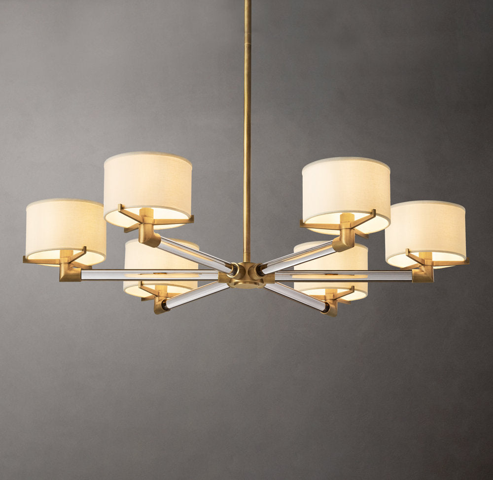 Lucent Arc Crystal Shade Chandelier