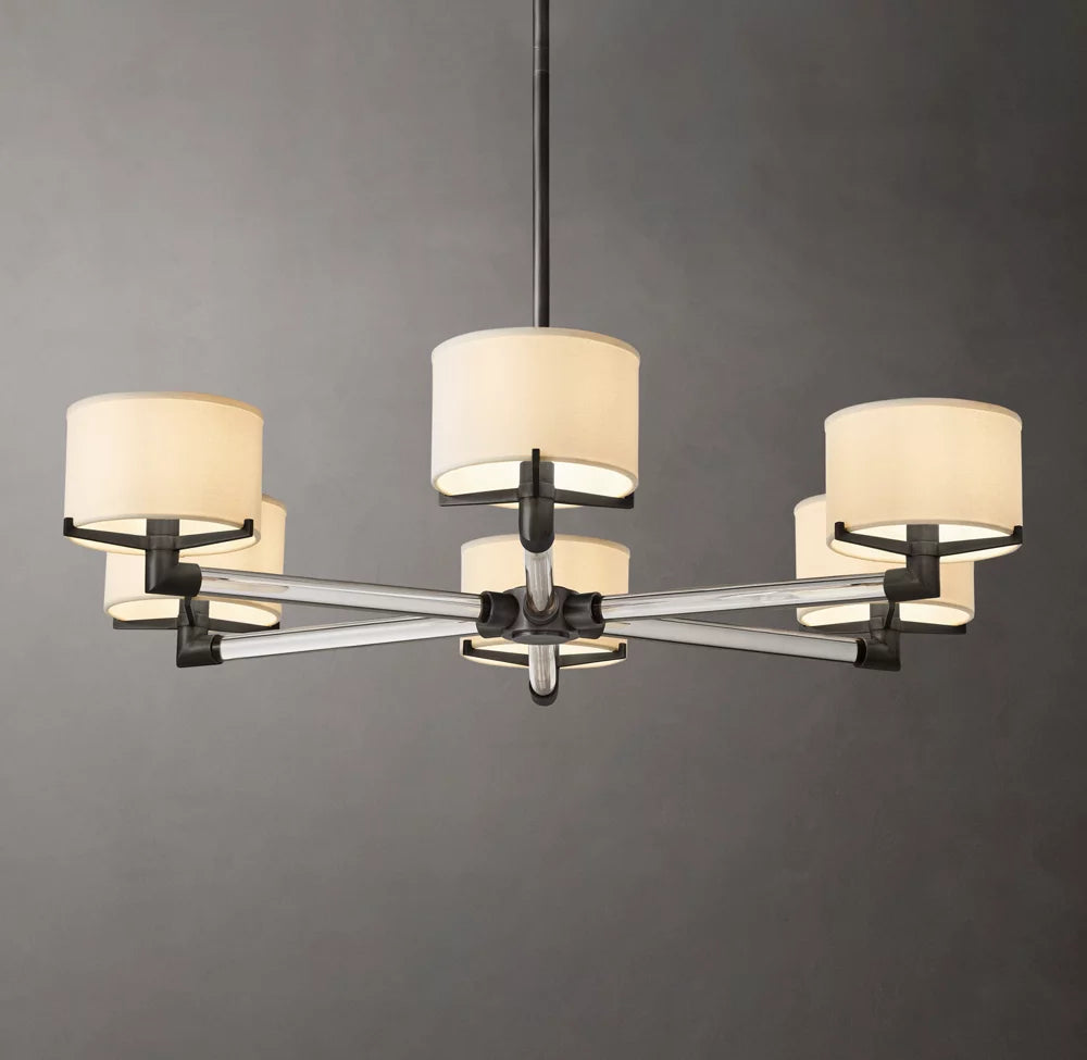 Lucent Arc Crystal Shade Chandelier
